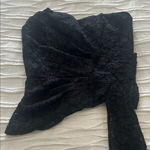 Veronica Beard Black Lace Strapless Top